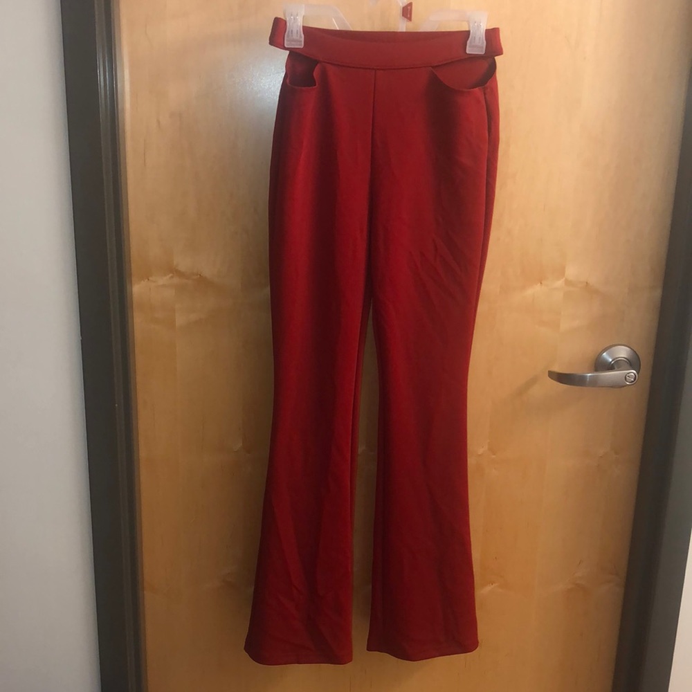 Red Wild Fable waistband cut out flare pants